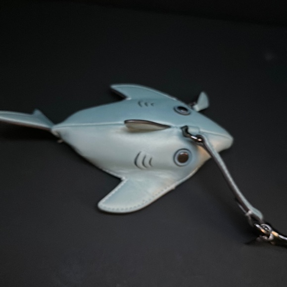 Coach 21097 Shark Coin Case Wallet Purse Blue Leather Zipper Card Bag - Picture 7 of 7